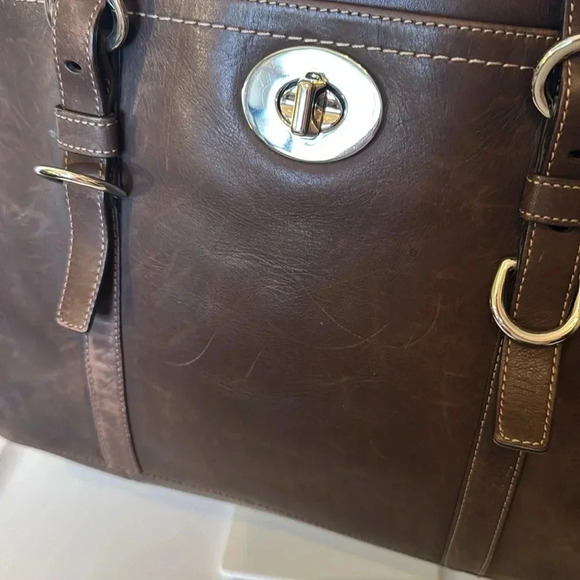 Coach F14015 Chelsea Leather Chocolate Brown Satchel Shoulder Bag - Picture 7 of 12